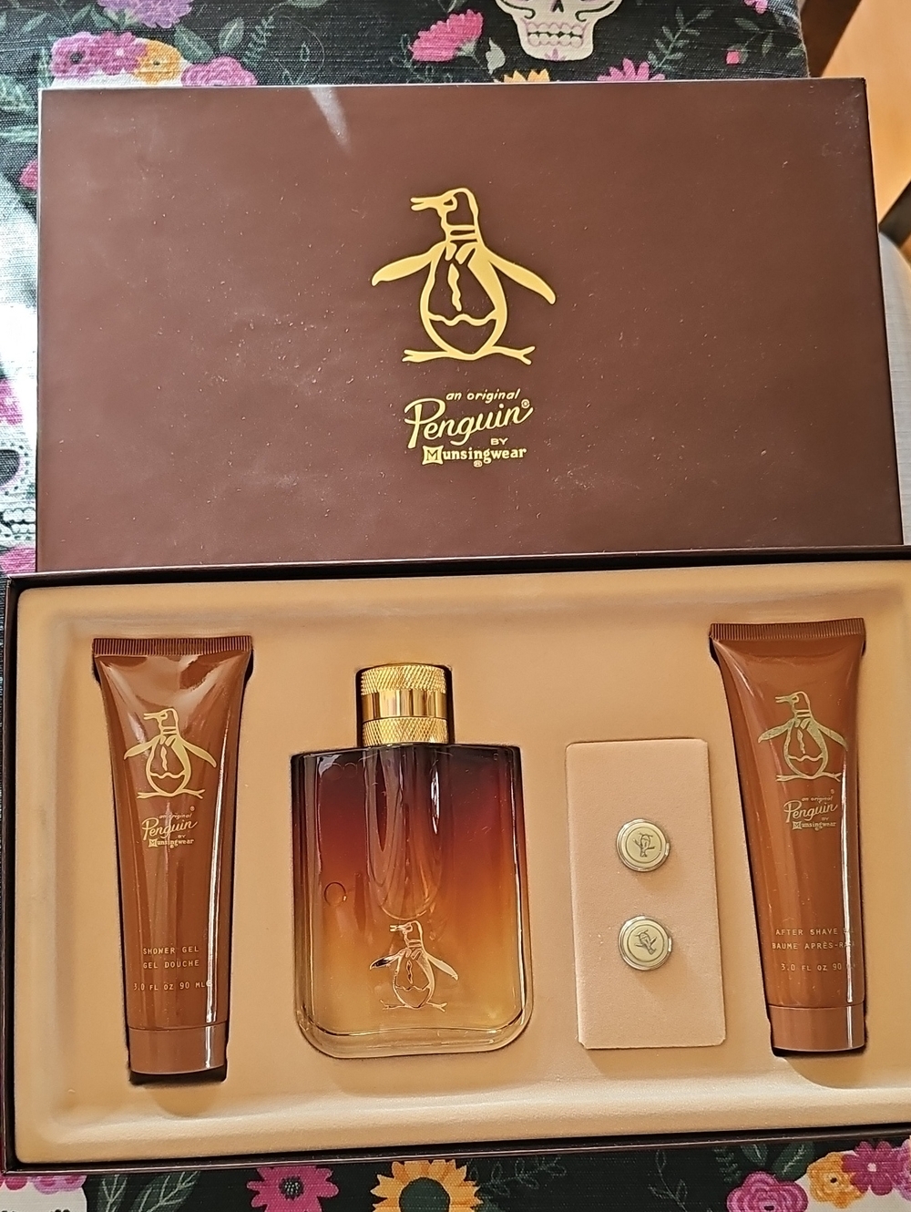 Original Penguin Brown and Gold Cufflink Gift Set
